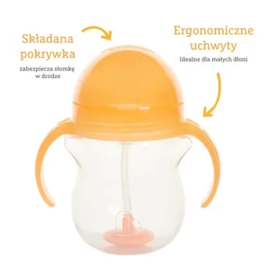 Kubek Munchkin niekapek ze s�omk� 207ml pomara�czowy