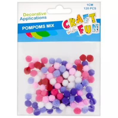 Craft with Fun Ozdoba dekoracyjna. Pompony dekoracyjne 120 szt.