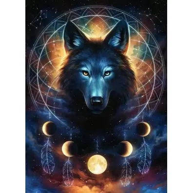 Puzzle 500 el. �wiec�ce w ciemno�ci - Wilk i ksi�yce Ravensburger