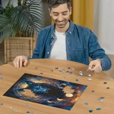 Puzzle 500 el. �wiec�ce w ciemno�ci - Wilk i ksi�yce Ravensburger