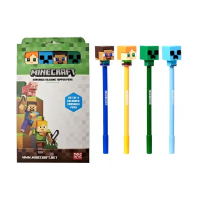 Puckator D�ugopis z silikonow� nak�adk� Minecraft 4 sztuki PEN314