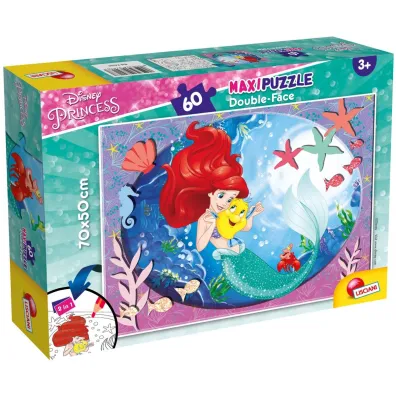Puzzle dwustronne 60 el. Super Maxi. Ma�a Syrenka Lisciani