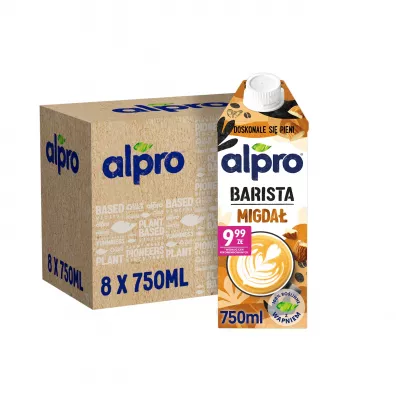 Alpro Barista do kawy - Napj Migdaowy z wapniem Zgrzewka 8 x 750 ml