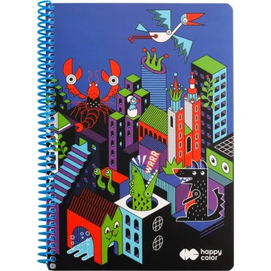 Happy Color Ko�onotatnik ME&CITY BLUE A4 kratka, 80g 80 kartek