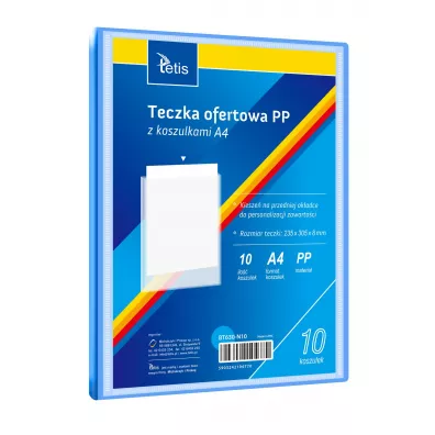 Tetis Teczka ofertowa PP 10 koszulek. A4 niebieska