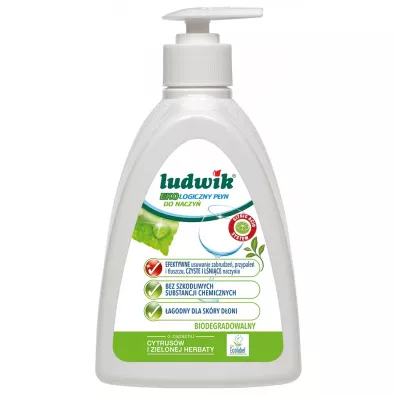 Ludwik Pyn do mycia naczy Ecolabel Cytrusy i zielona herbata 475 ml