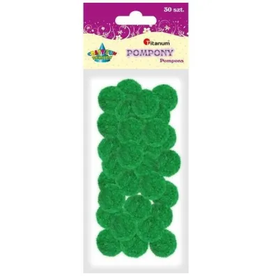 Titanum Pompony poliestrowe zielony 25 mm