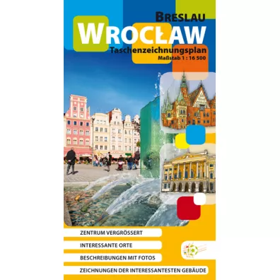 Wroc�aw Breslau Taschenzeichnungsplan. Rysunkowy plan kieszonkowy (wersja niemiecka) 1:16 500