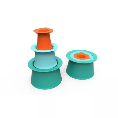 Zestaw 3 foremek do piasku Wie�a Alto Lagoon Green + Vintage Blue + Mighty Orange Quut