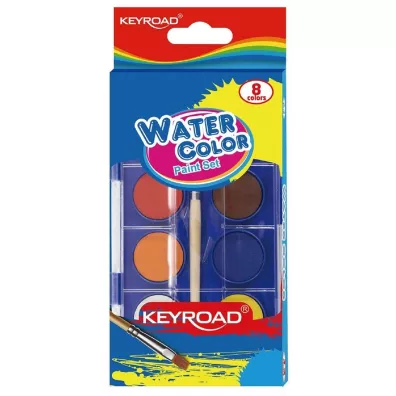 Keyroad Farby akwarelowe z pdzelkiem 8 kolorw