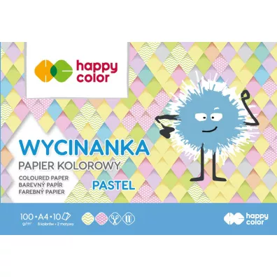 Happy Color Blok Wycinanka Pastel, A4, 100g, 10 arkuszy 10 kartek