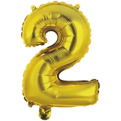 Amscan Balon foliowy mini cyfra 2 z�ota 37,5x40cm