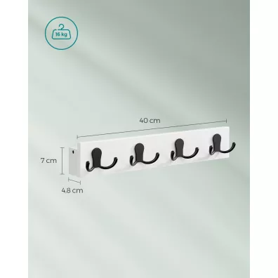 Songmics Bambusowy wieszak na ubrania z pk biay