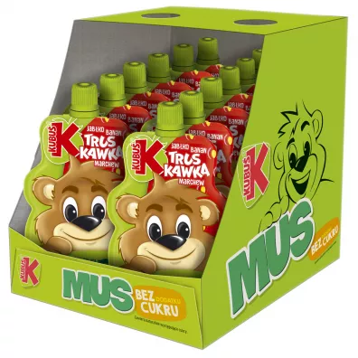 Kubu Mus 100% truskawka jabko banan marchew Zgrzewka 12 x 100 g
