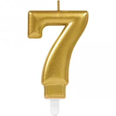 Amscan �wieczka cyferka 7 Sparkling Celebrations z�ota