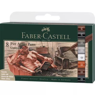 Faber-Castell Pitt artist pen b classical etui 8 szt.