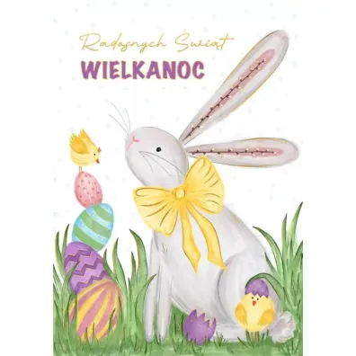 Karnet B6 z koperta z�ocony Zaj�c wielkanocny Wielkanoc HENRY 984908 HE
