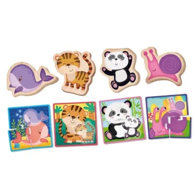 Montessori Baby Wood Puzzle ze zwierz�tami Lisciani