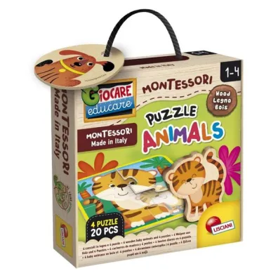 Montessori Baby Wood Puzzle ze zwierz�tami Lisciani