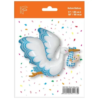 Godan Balon foliowy Bocian Baby Boy 61cm