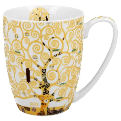 Duo Sp. z o.o. Porcelanowy kubek Klimt Ecru Tree Of Life 350 ml