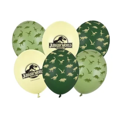 PartyDeco Balony Jurassic World 30cm 6 szt