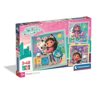 Puzzle 3x48 Super kolor Gabby`s Dollhouse The Movie 25002 Clementoni