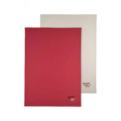 Stof cierki kuchenne Duo 50x70 czerwona jasnobeowa 2 szt.