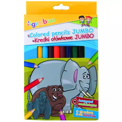 Gimboo Kredki o��wkowe sze�ciok�tne Jumbo 12 szt.