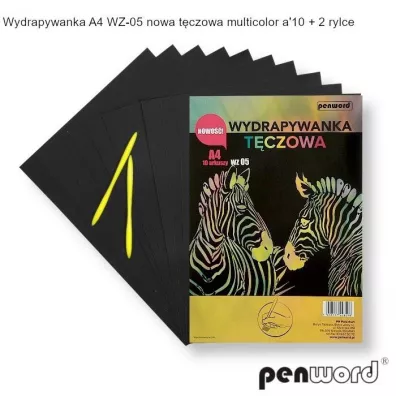 Wydrapywanka t�czowa A4 10 arkuszy WZ-05 Polsirhurt
