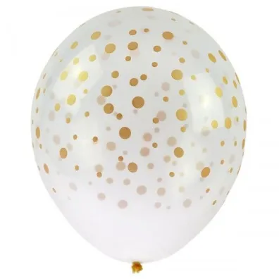 Arpex Balony transparentne z nadrukiem konfetti 30cm