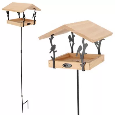 Esschert Design Karmnik dla ptakw ozdobny stojcy 131 cm