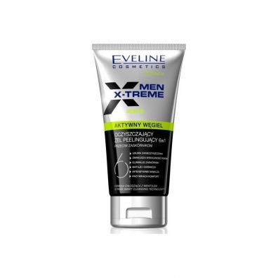 Eveline Cosmetics Men X-treme aktywny wgiel oczyszczajcy el peelingujcy 6w1 150 ml