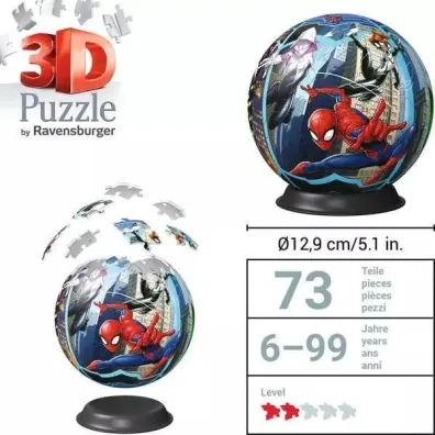 Puzzle 72 el. 3D Kula: Spiderman Ravensburger