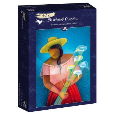 Puzzle 1000 el. Toffoli, Kobieta sprzedajca kwiaty Bluebird Puzzle