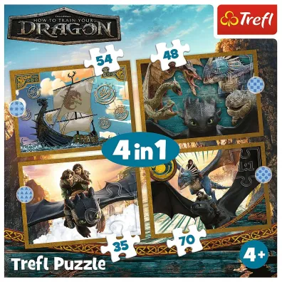 Puzzle 4w1 - Smocze dni (35+48+54+70 el.) Trefl