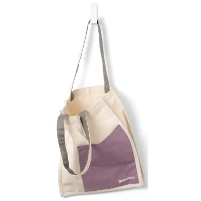 Bookaroo Torba baweniana Aubergine&Cream