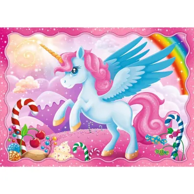 Puzzle 4w1 - Jednoro�ce i magia (35+48+54+70 el.) Trefl
