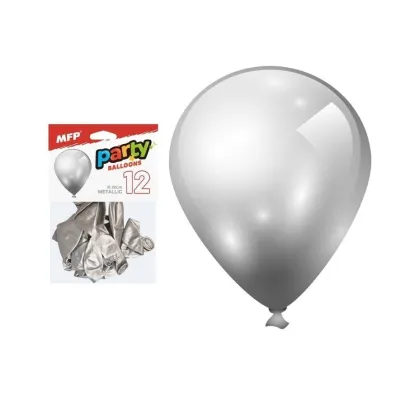 MFP Balon dmuchany metal srebrny 26cm