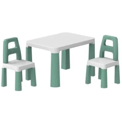 Technok Zestaw St� z krzes�ami Zielono-bia�y