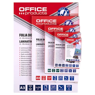 Office Products Folia do laminowania A3 b�yszcz�ca transparentna 80 mic 100 szt.