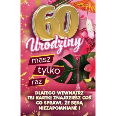 Yeku Karnet Urodziny z nak�adk� na butelk� 60