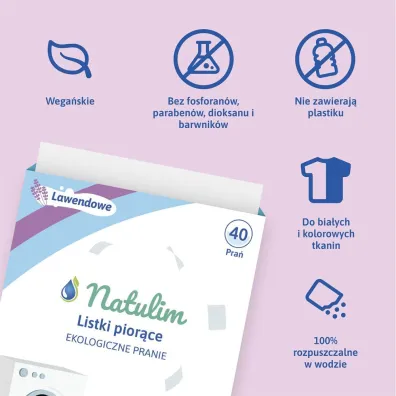 Natulim Eko listki do prania, Lawendowe 40 szt.