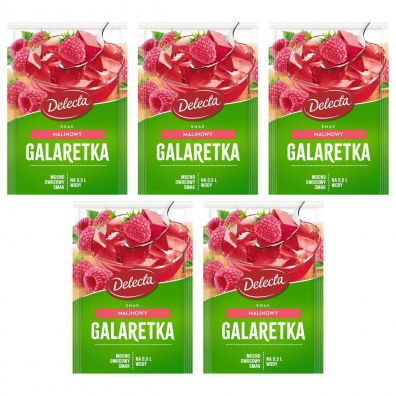 Delecta Galaretka smak malinowy Zestaw 5 x 70 g