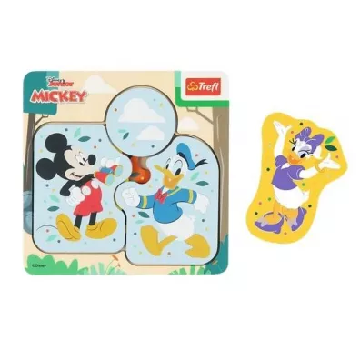 Puzzle drewniane 6 el. Mickey Mouse & Friends Trefl