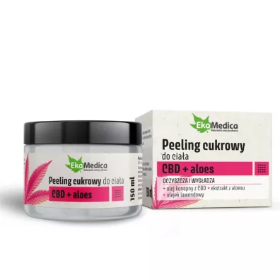 Ekamedica Peeling cukrowy CBD do cia�a Aloes 150 ml