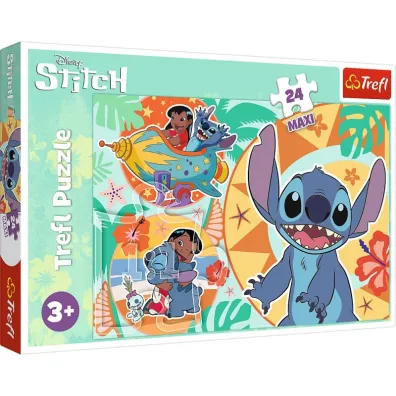 Puzzle maxi 24 el. Weso�y dzie� Lilo&Stitch Trefl
