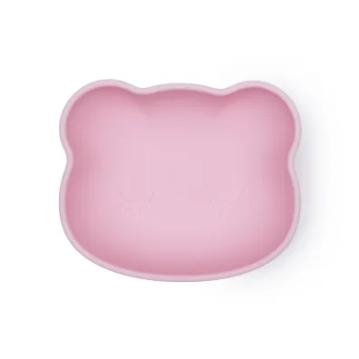 Silikonowa miseczka z przyssawk� i pokrywk� mi� - powder pink (uszkodzone opakowanie)