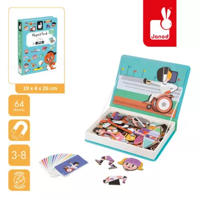 Puzzle Magnetyczna ukadanka Sporty Magnetibook Janod