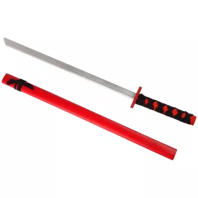 Miecz drewniany czerwony 73cm LeanToys
